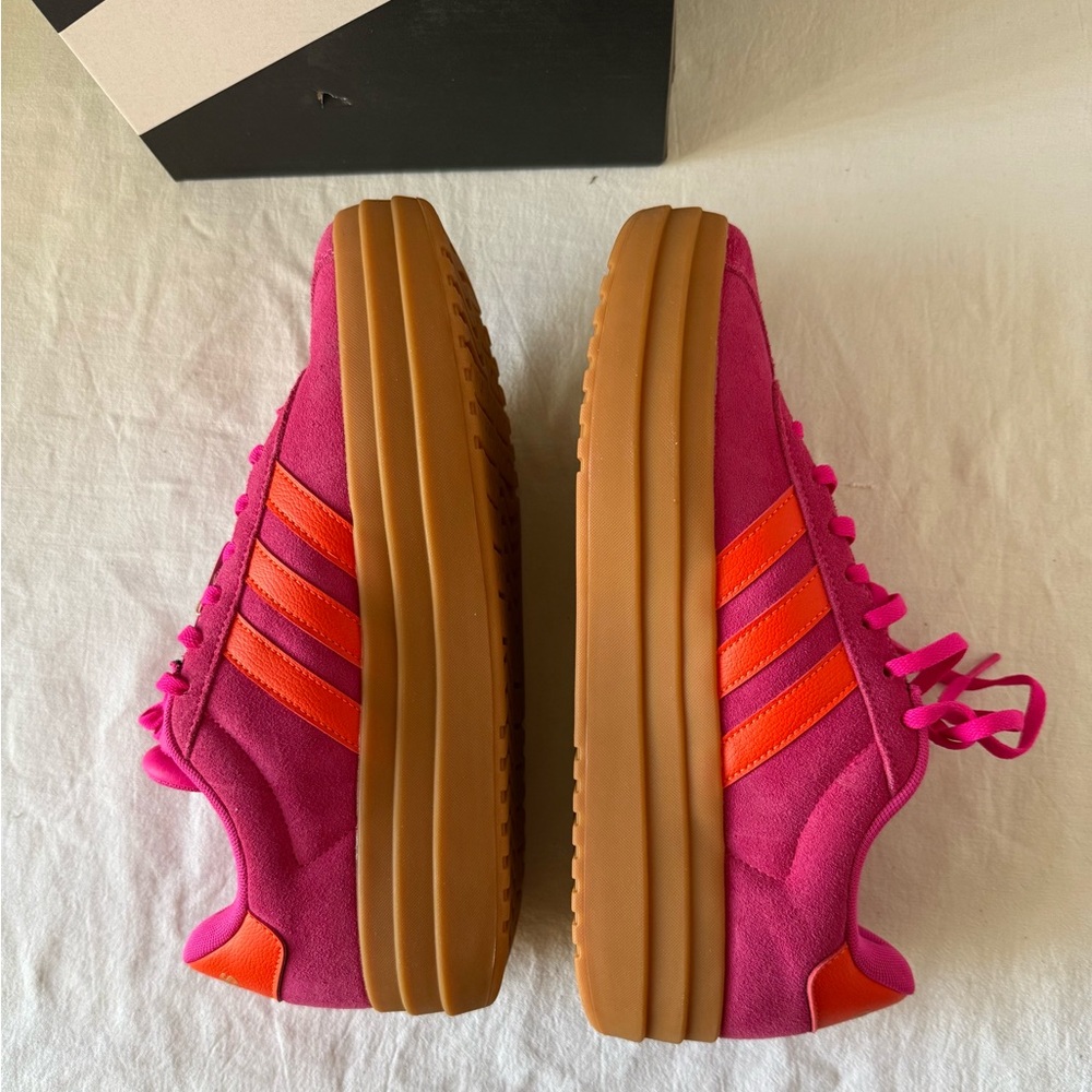 Adidas VL Court Bold Shoes Womens Sz 7 Shock Pink/Orange Sneakers JQ5636 - Picture 5 of 11